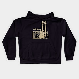 Pink Houses Playing With Guitars Kids Hoodie